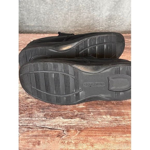 Orthofeet Mens Black Leather Slip On Shoes Size 12 M Adjustable Strap‎ Comfort main image 5